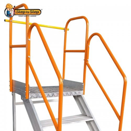 Orange coloured handrail