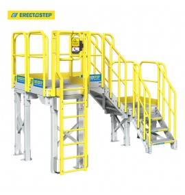 Industrial Step Up Platform w/ Side 7-Step Ladder